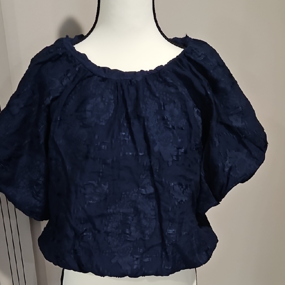 Elegant Navy Blue Women's Top